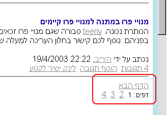 כמות קטעים בעמוד